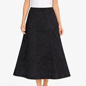 LG Real Suede Skirt Liz Claiborne Black Midi Skirt Genuine Mid-Rise Classic